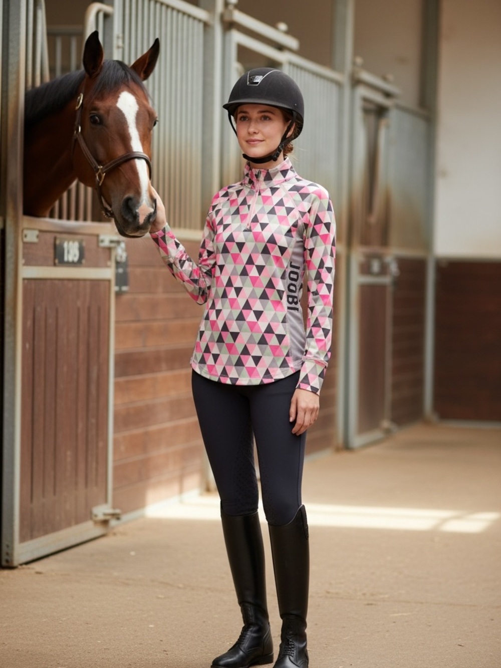 Joobi Girls XL 15-16 Equestrian Riding Shirt 1/4 Zip Coolmax Long Sleeve NWT